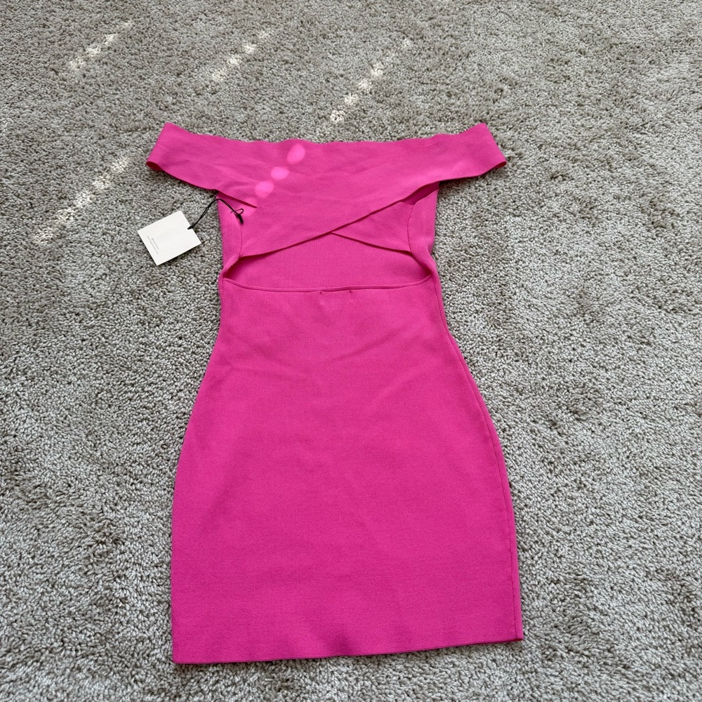 NEW Superdown Revolve Dymond Open Back Dress Hot Pink Size Large‎ Bodycon - Picture 3 of 11